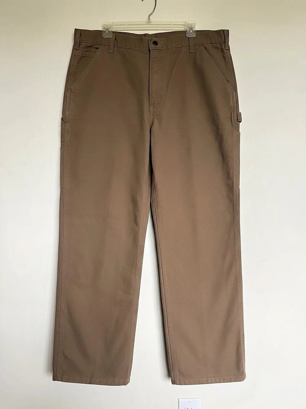 Carhartt Loose Straight Washed Duck Dungaree Cargo Pants Men’s 40x30 Tan